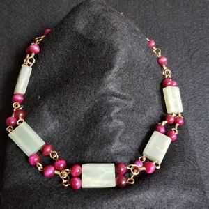 Handmade Brass Stone Necklace